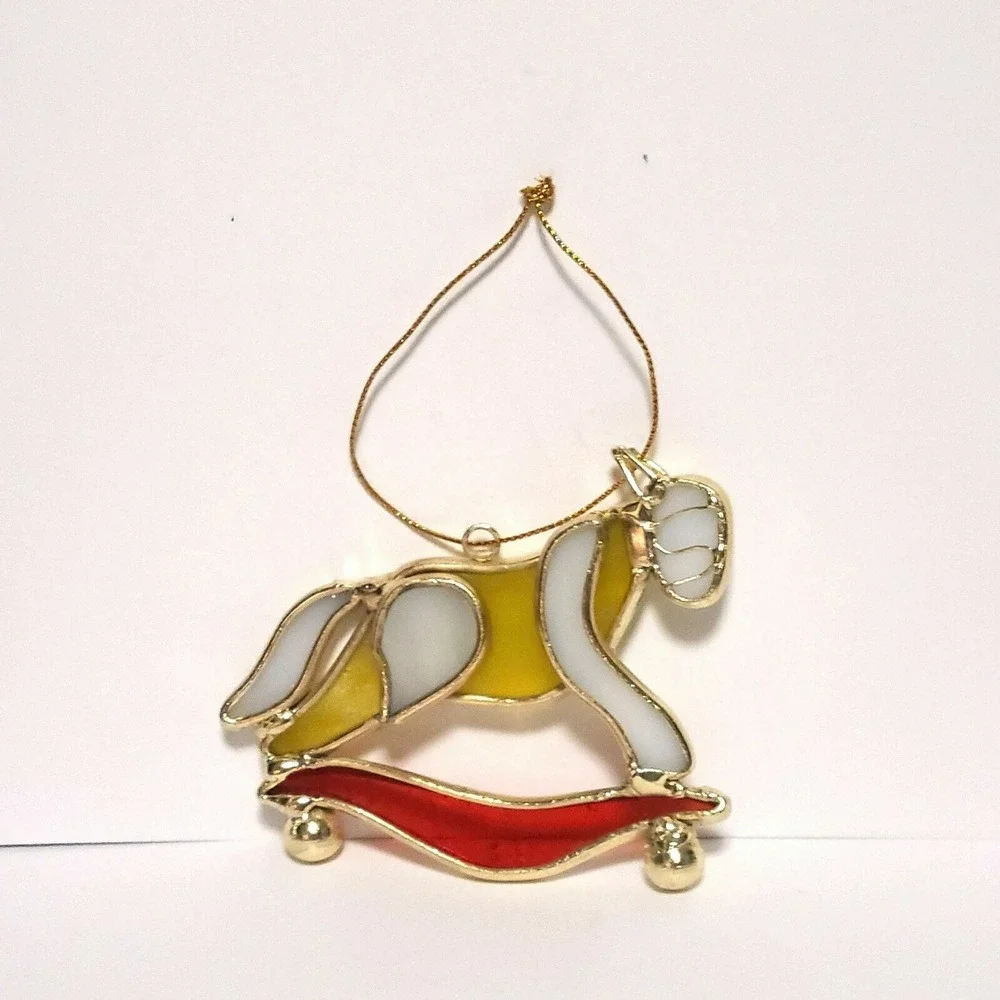 Vintage‎ Christmas Ornament Stained Glass Horse